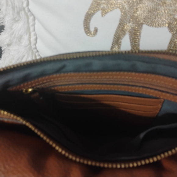 J Jill Do-It-All Crossbody Brown Padded Leather Foldover Purse - Picture 5 of 16